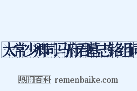太常少卿司马府君墓志铭组词是什么意思的图片